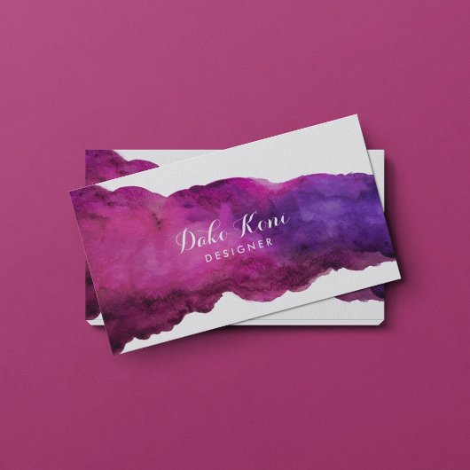 抽象芸術マゼンタの水色 名刺