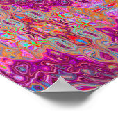 抽象芸術マゼンタピンク、青および赤のGroovyパターン ポスター (角)