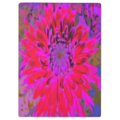 抽象芸術マゼンタ、紫、赤のダリアの花 クリップボード (裏面)