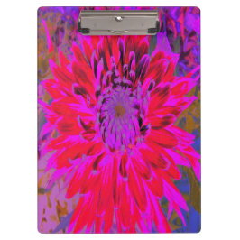 抽象芸術マゼンタ、紫、赤のダリアの花 クリップボード