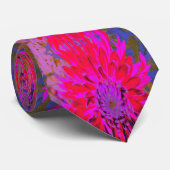 抽象芸術マゼンタ、紫、赤のダリアの花 ネクタイ (ロール)