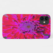 抽象芸術マゼンタ、紫、赤のダリアの花 Case-Mate iPhoneケース (裏面(横))