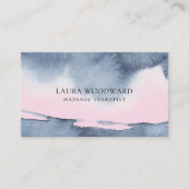 抽象芸術マッサージセラピストピンクブルーウォーター色 名刺 (正面)