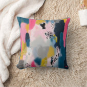 抽象芸術マッシュアップ/ピンクティール（緑がかった色）金ゴールド炭 クッション (ブランケット)