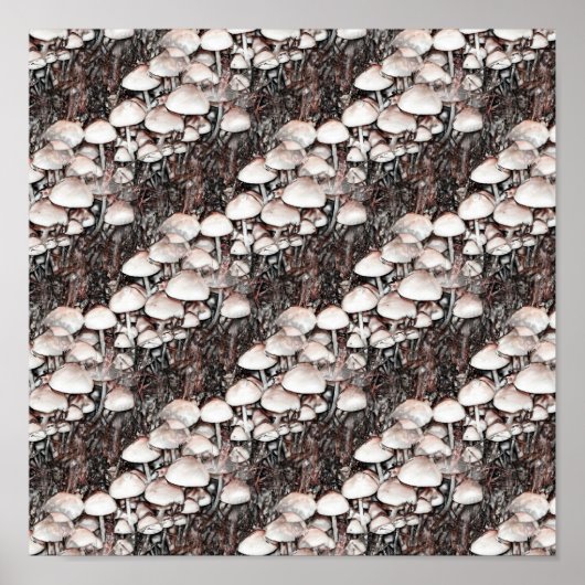 抽象芸術マッシュルームおもしろい自然アートポスター ポスター (正面)