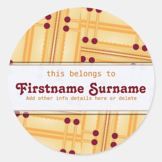 抽象芸術マッチスティック蔵書票シール ラウンドシール (正面)