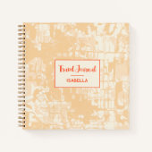 抽象芸術マップモダンイエローパターン旅行仕訳帳 ノートブック (正面)