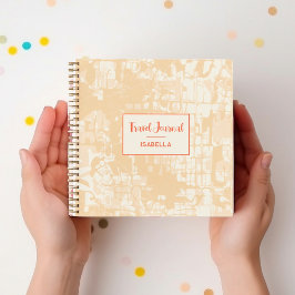 抽象芸術マップモダンイエローパターン旅行仕訳帳 ノートブック