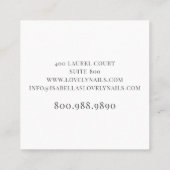 抽象芸術マニキュリストネイルサロンバラ金ゴールドグリッター スクエア名刺 (裏面)