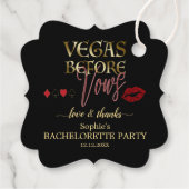 抽象芸術マラカイト金ゴールドホワイトクリームフローラ結婚ズ フェイバータグ (裏面)