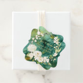 抽象芸術マラカイト金ゴールドホワイトクリームフローラ結婚ズ フェイバータグ (インサイチュ)