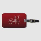 抽象芸術マルサラマルーン灰色ブルゴーニュのモノグラム ラゲッジタグ (正面横)