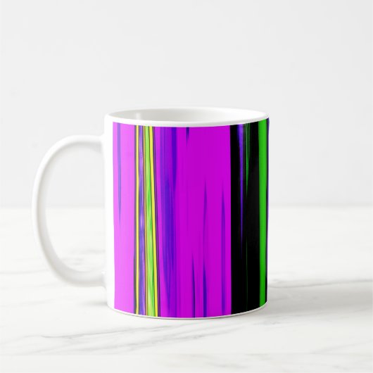 抽象芸術マルディグラストライプス コーヒーマグカップ (左)