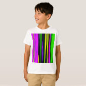 抽象芸術マルディグラストライプス Tシャツ (正面フル)