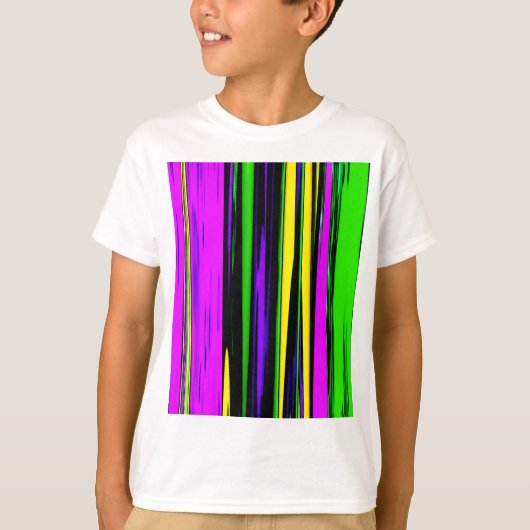 抽象芸術マルディグラストライプス Tシャツ (正面)