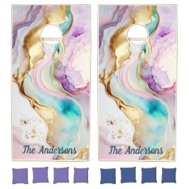 抽象芸術マルブルパステルと金ゴールド効果の署名