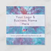 抽象芸術マルブル絞り染め効果 スクエア名刺 (正面)