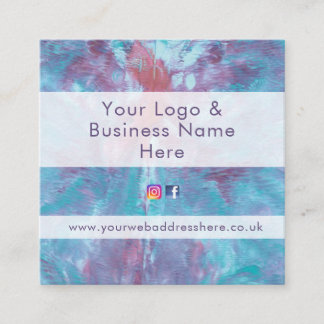 抽象芸術マルブル絞り染め効果 スクエア名刺