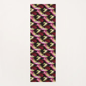 抽象芸術マルーンと黄色のシェイプデザイン ヨガマット (正面)