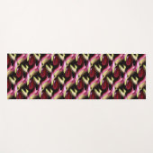 抽象芸術マルーンと黄色のシェイプデザイン ヨガマット (正面(横))