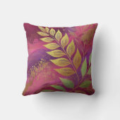 抽象芸術マルーンゴールデンリーフアートワークスタイル16 クッション (裏面)