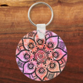 抽象芸術マンダラキーチェーン キーホルダー (正面)