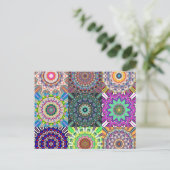 抽象芸術マンダラコラージュ ポストカード (スタンド正面)
