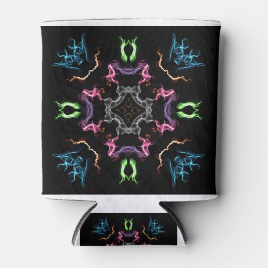 抽象芸術マンダラデジタルスケッチ 缶クーラー (正面)