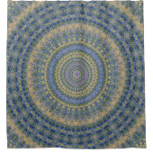 抽象芸術マンダララウンドシームレスパターンkaledosco シャワーカーテン (正面)