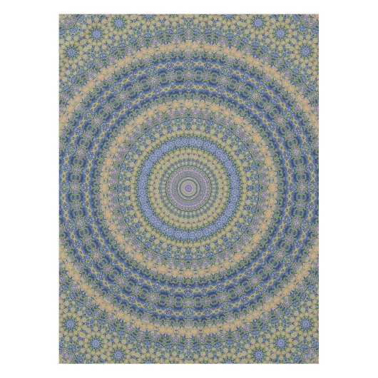 抽象芸術マンダララウンドシームレスパターンkaledosco テーブルクロス (正面)