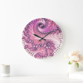 抽象芸術マンデルブロットの豪華なピンのフラクタル ラージ壁時計 (ホーム)