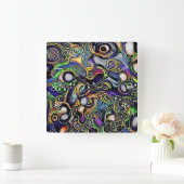 抽象芸術マンポートレート スクエア壁時計 (ホーム)