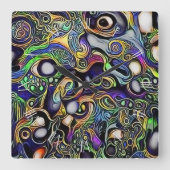 抽象芸術マンポートレート スクエア壁時計 (正面)