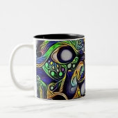 抽象芸術マンポートレート ツートーンマグカップ (左)