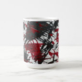 抽象芸術マーク(黒と赤) コーヒーマグカップ (中央)