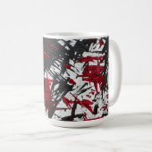 抽象芸術マーク(黒と赤) コーヒーマグカップ (正面右)