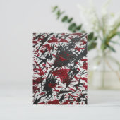 抽象芸術マーク(黒と赤) ポストカード (スタンド正面)