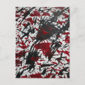 抽象芸術マーク(黒と赤) ポストカード (正面)