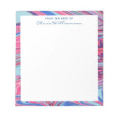 抽象芸術マーブルアトリップ(幻覚体験)のようなートブルーピンパーソナライズされたク ノートパッド (正面)