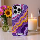 抽象芸術マーブルアートと金ゴールドアクセント Case-Mate iPhoneケース