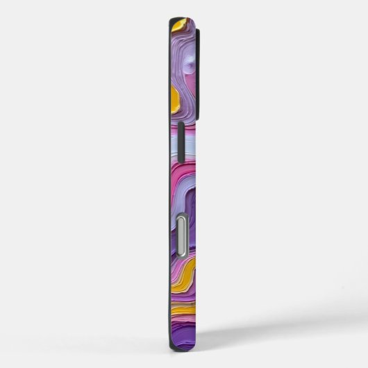 抽象芸術マーブルアートと金ゴールドアクセント Case-Mate iPhoneケース (裏面 / 右)