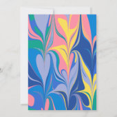 抽象芸術マーブルアートインブライトブルーパーソナライズされた ノートカード (裏面)