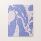抽象芸術マーブルアートインラベンダーと赤面ピンク ジグソーパズル (縦)