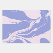 抽象芸術マーブルアートインラベンダーピンク ラッピングペーパーシート (正面)