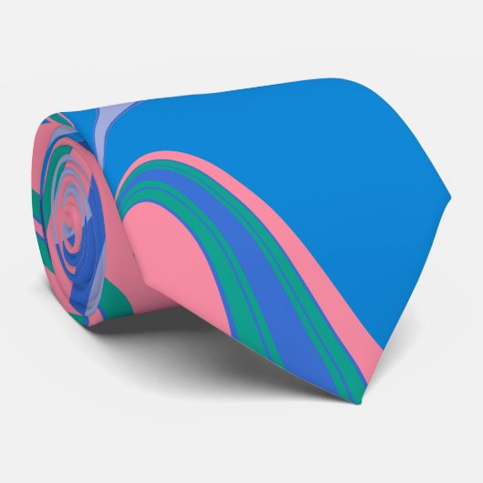 抽象芸術マーブルアートカラフルイン鮮やかな青 ネクタイ (ロール)