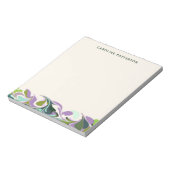 抽象芸術マーブルアートパープルグリーンパーソナライズされた ノートパッド (回転)