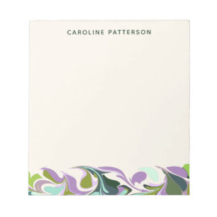 抽象芸術マーブルアートパープルグリーンパーソナライズされた ノートパッド