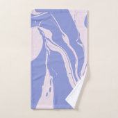 抽象芸術マーブルアートinラベンダーパープルとピンク バスタオルセット (ハンドタオル)