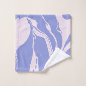 抽象芸術マーブルアートinラベンダーパープルとピンク バスタオルセット (ウォッシュタオル)