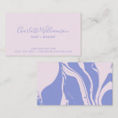 抽象芸術マーブルアートinラベンダーパープルとピンク 名刺 (正面/裏面)